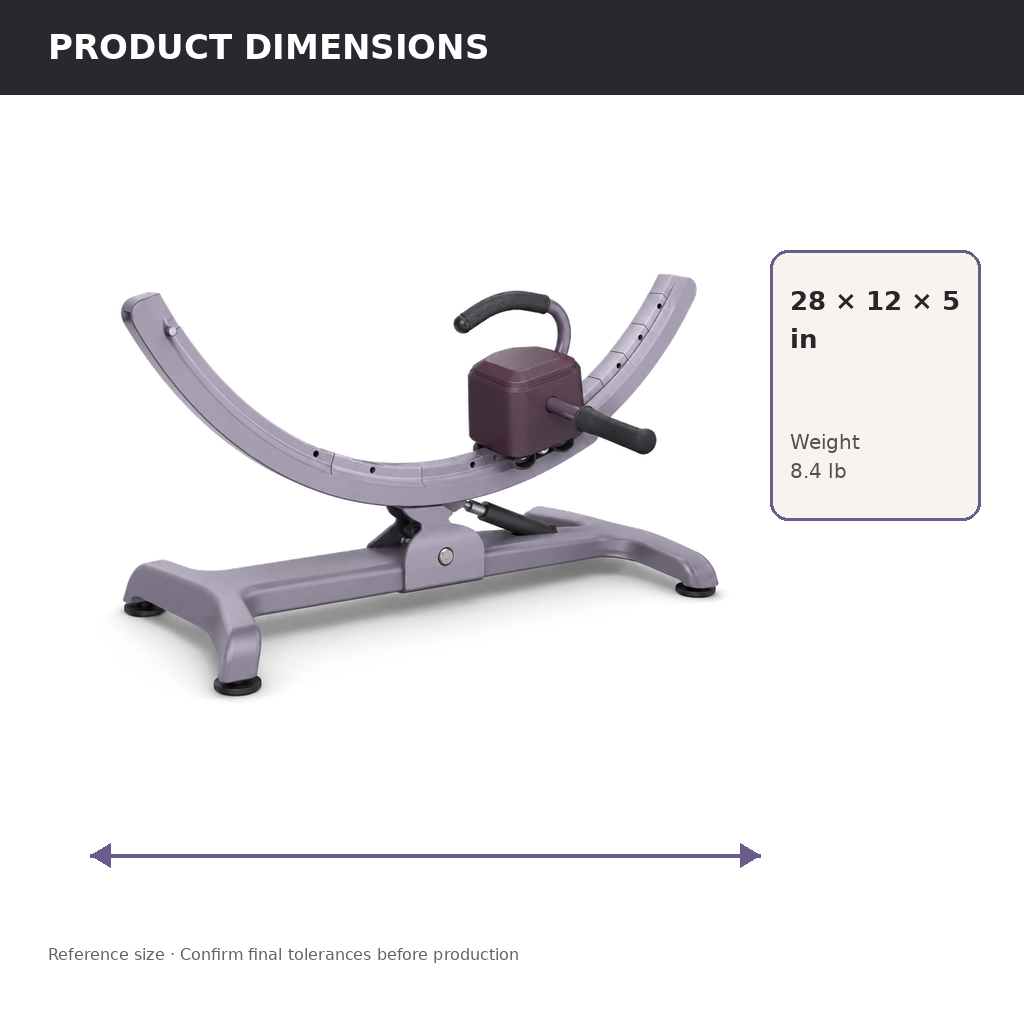 Product dimensions and room clearance