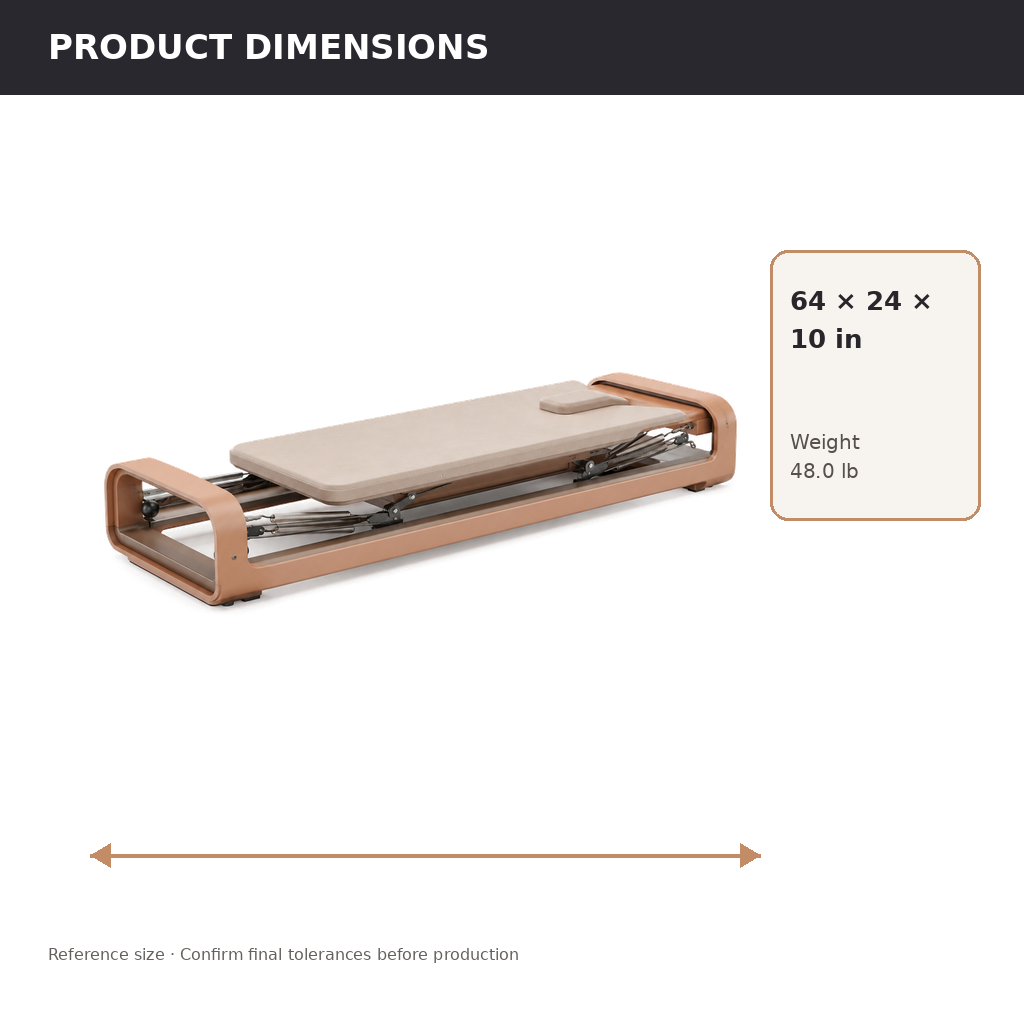 Product dimensions and room clearance