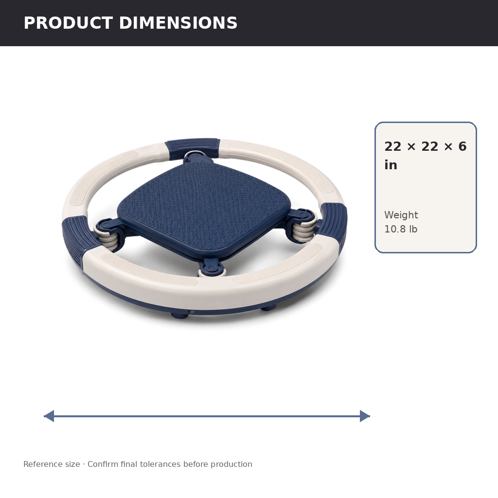 Product dimensions and room clearance