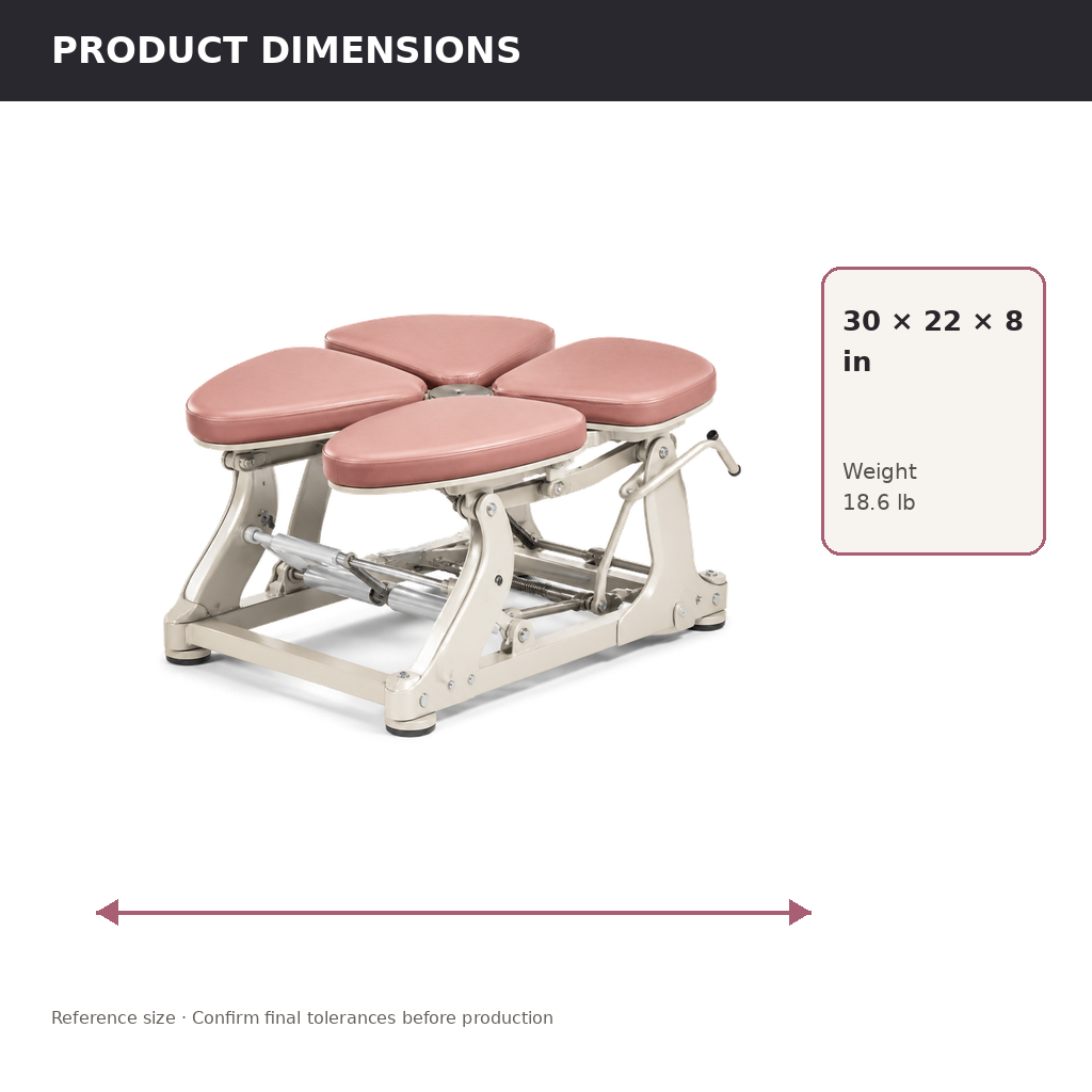 Product dimensions and room clearance